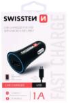 SWISSTEN - autós töltő, 1 USB port, mikro USB kábellel, 1 A, fekete