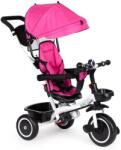 ECOTOYS Tolható baba tricikli 360°-ban forgatható üléssel, tárolóval, nappellenzővel, rózsaszín
