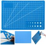 Verk Group Öngyógyító modellező vágószőnyeg sablonokkal, kétoldalas, 15x22 cm, kék