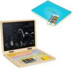 ECOTOYS Játék fa laptop és telefon mágneses táblával, betűkkel, 30x22 cm, kék