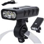 VERK GROUP Elülső kerékpárlámba 3 db CREE XM-L T6 LE LED-del, USB, powerbank funnkcióval (14264)