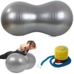 Verk Group Mogyoró alakú fitness labda pumpával, 90 cm, szürke