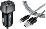  Taktikai terepi dugó kettős 12W + taktikai gyors kötél Aramid kábel USB-A / villám MFi 0.3m szürke