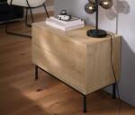 Tchibo Irodai szekrény, fém, lenyitható asztal, szürke Szürke