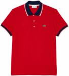 Lacoste Tricouri polo bărbați "Lacoste Regular Fit Stretch Cotton Piqué Contrast Collar Polo Shirt - red