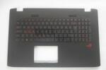 ASUS ROG G552V G552VW G552VX GL552 GL552JX GL552VW GL552VX series háttérvilágítással (backlit) burkolattal (topcase) fekete magyar (HU) laptop/notebook billentyűzet