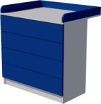  Petra Duo 4 fiókos 90-es pelenkázó szekrény PUSH OPEN rendszerrel - Fehér/kék