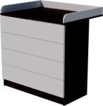  Petra Duo 4 fiókos 90-es pelenkázó szekrény PUSH OPEN rendszerrel - Wenge/fehér