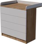  Petra Duo 4 fiókos 90-es pelenkázó szekrény PUSH OPEN rendszerrel - Világos sonoma/fehér