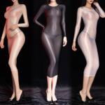  Erotikus hosszú ruha félig átlátszó, ultra vékony, elasztikus (WED016)
