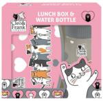 DERFORM Set cutie de prânz copii + sticlă de apă, model pisicuțe