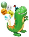 IDei Kit 6 baloane petrecere, dinozaur, folie si latex, multicolor