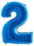  Balon folie cifra mare, albastru metalizat, 35 cm, pentru aniversari Model 2