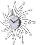 ProCart Ceas de perete cu cristale, 50 cm, mecanism Quartz, cifre arabe, argintiu
