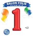  Balon, folie aluminiu, cifra 1, inaltime 81 cm, rosu