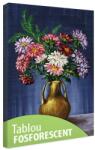  Tablou fosforescent Buchet de ochiului boului in vaza de lut 52 cm x 90 cm