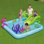 Bestway Centru de joaca cu piscina pentru copii, animalute marine, tobogan, 239x206x86 cm