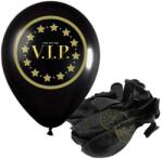 Funny Fashion Baloane imprimeu VIP, design elegant, latex, negru-auriu, set 12 bucati