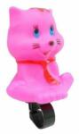 Procart Sonerie bicicleta copii, figurina pisica, roz, 6.5 x 6.5 x 11.5 cm