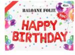 IDei Baloane Happy Birthday din folie metalizata, dimensiune 40 cm, litere rosii