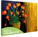 Tablou fosforescent Flori portocalii 30 cm x 20 cm