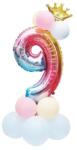 IDei Set aranjament 14 baloane folie si latex, balon cifra 9, dimensiune 81 cm, multicolor
