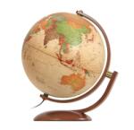  Glob geografic politic Optimus, iluminat, 30 cm, rotire 2 planuri, lemn cires