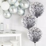 Funny Fashion Balon forma glob disco 45 cm, folie de aluminiu, aer/heliu