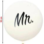 Procart Balon gigant inscriptie Mr, diametru 92 cm, material latex, alb