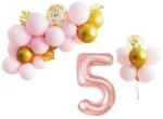 IDei Kit aranjament 31 baloane, roz auriu, Cifra 5, diferite dimensiuni