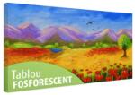  Tablou fosforescent Camp de maci 80cm x 40 cm