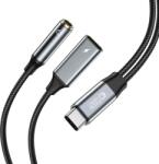 Tech-protect Cablu de date TECH-PROTECT UltraBoost, tata USB-C la mama USB-C si Jack 3.5 mm, 60W, 6A, Negru (9319456607383)