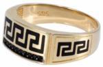 Ékszershop Fekete köves és zománcos arany pecsétgyűrű (1241431)