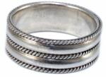 Ékszershop Antikolt mintás dupla soros férfi ezüst karikagyűrű (2144554)