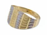 Ékszershop Vésett mattított bicolor arany lemezgyűrű (1188133)