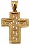 Ékszershop Vésett és matt áttört arany kereszt medál (1219677)