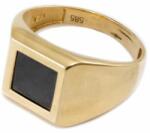 Ékszershop Fekete köves kocka arany pecsétgyűrű (1213867)