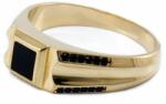 Ékszershop Fekete zománcos-köves arany pecsétgyűrű (1193065)