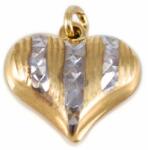 Ékszershop Bicolor vésett matt arany szív medál (1233705)