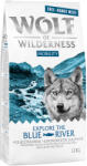 Wolf of Wilderness Wolf of Wilderness Pachet economic "Explore" 2 x 12 kg - Explore The Blue River Mobility Pui crescut în aer liber & somon