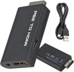 Verk Group PS2 HDMI, USB, jack adapter, fekete, 7x3, 5 cm