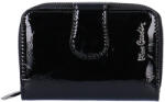 Pierre Cardin 02-115 fekete levél mintás lakk bőr kicsi női pénztárca (02-leaf-115-black)