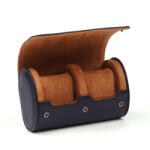  Hengeres Utazó óratartó Doboz 2 órának, Fekete - orabox