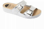 LEDI Anatomic Női bőr papucs 202/1, fehér-ezüst, csatos (ORH619904)