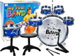 MalPlay Set 6 tobe pentru copii, jazz drum cu chimval, scaunel si bete incluse Instrument muzical de jucarie