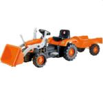  Tractor excavator, cu pedale si remorca, volan mobil, 183x54x45 cm