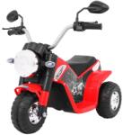  Mini motocicleta electrica, 6V/4, 5Ah, 6W, lumini LED, roti plastic, muzica, scaun piele, 71 x 53 x 57 cm