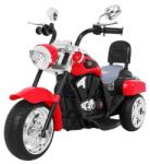  Motocicleta electrica Chopper Rosu, sport, 6V/4, 5Ah, 6V, lumina fata LED, buton start, roti plastic, 92 x 34 x 63 cm