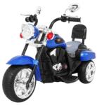  Motocicleta sport Chopper, 6V/4, 5Ah, 6V, roti plastic, schimbator, lumina LED, butoane muzica si sunete, capacitate 30 kg