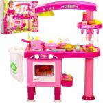 MalPlay Bucatarie roz pentru copii cu cuptor, accesorii incluse, plastic, roz Bucatarie copii
